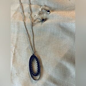 Long Silver and Black Necklace NWOT